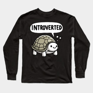 Introverted Happy Turtle Long Sleeve T-Shirt